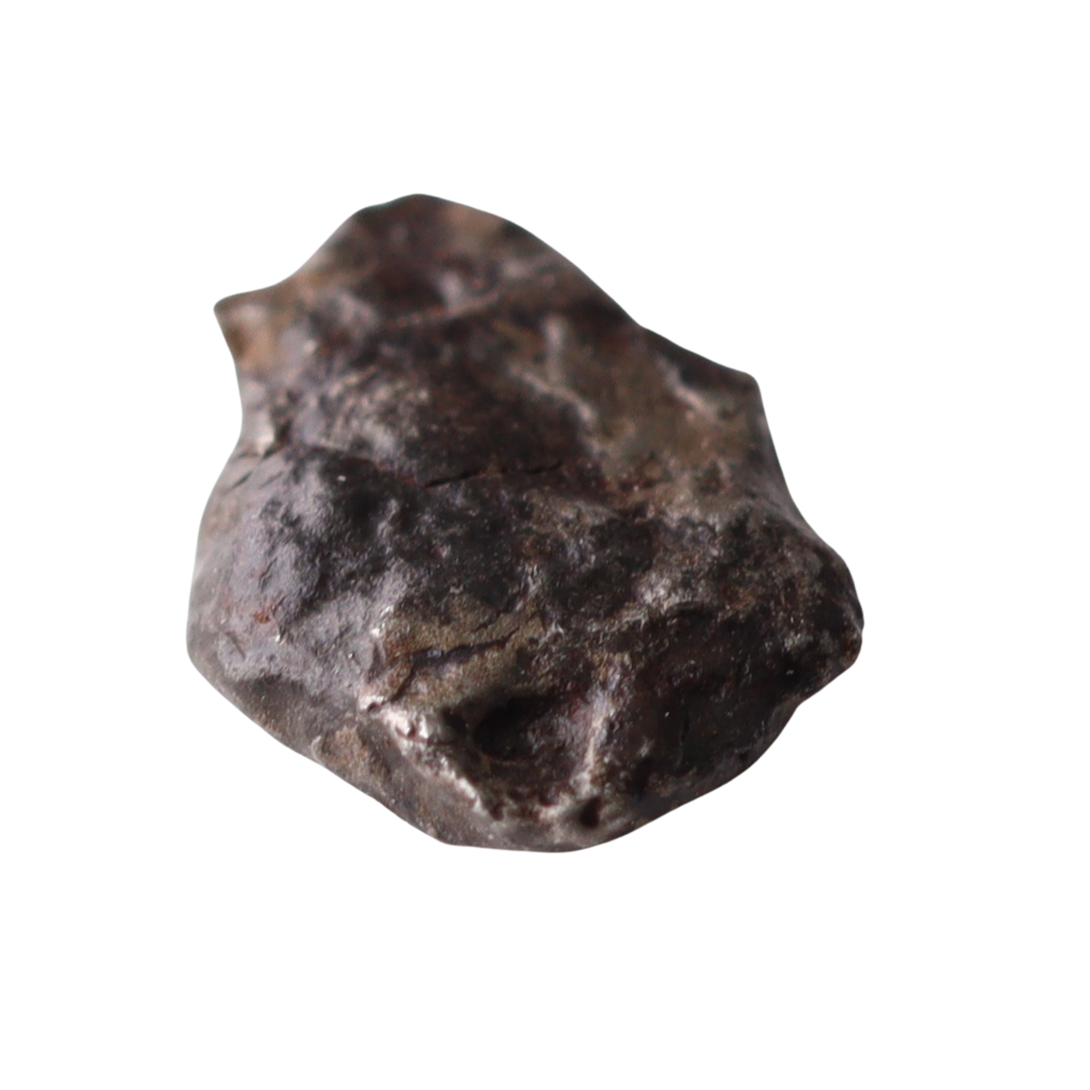 Rare ungrouped iron meteorite Mdeïné 003 from MBS Meteorite showing metallic surface and unique structural features.