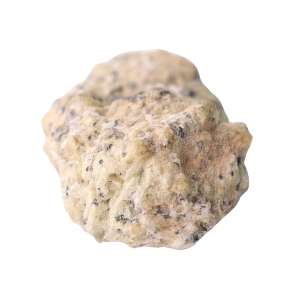 Small Martian Shergottite meteorite from NWA 12241 by MBS Meteorite, showing its rocky, cratered surface and reddish mineral streaks.