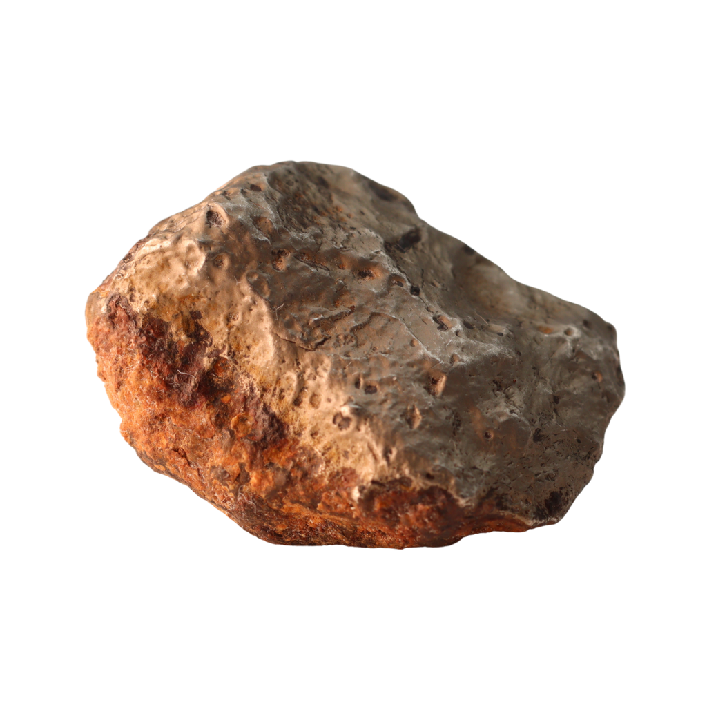 Rare MBS meteorite Mdeïné 003 iron meteorite, ungrouped, 24.42g, showcasing metallic surface and natural extraterrestrial texture.
