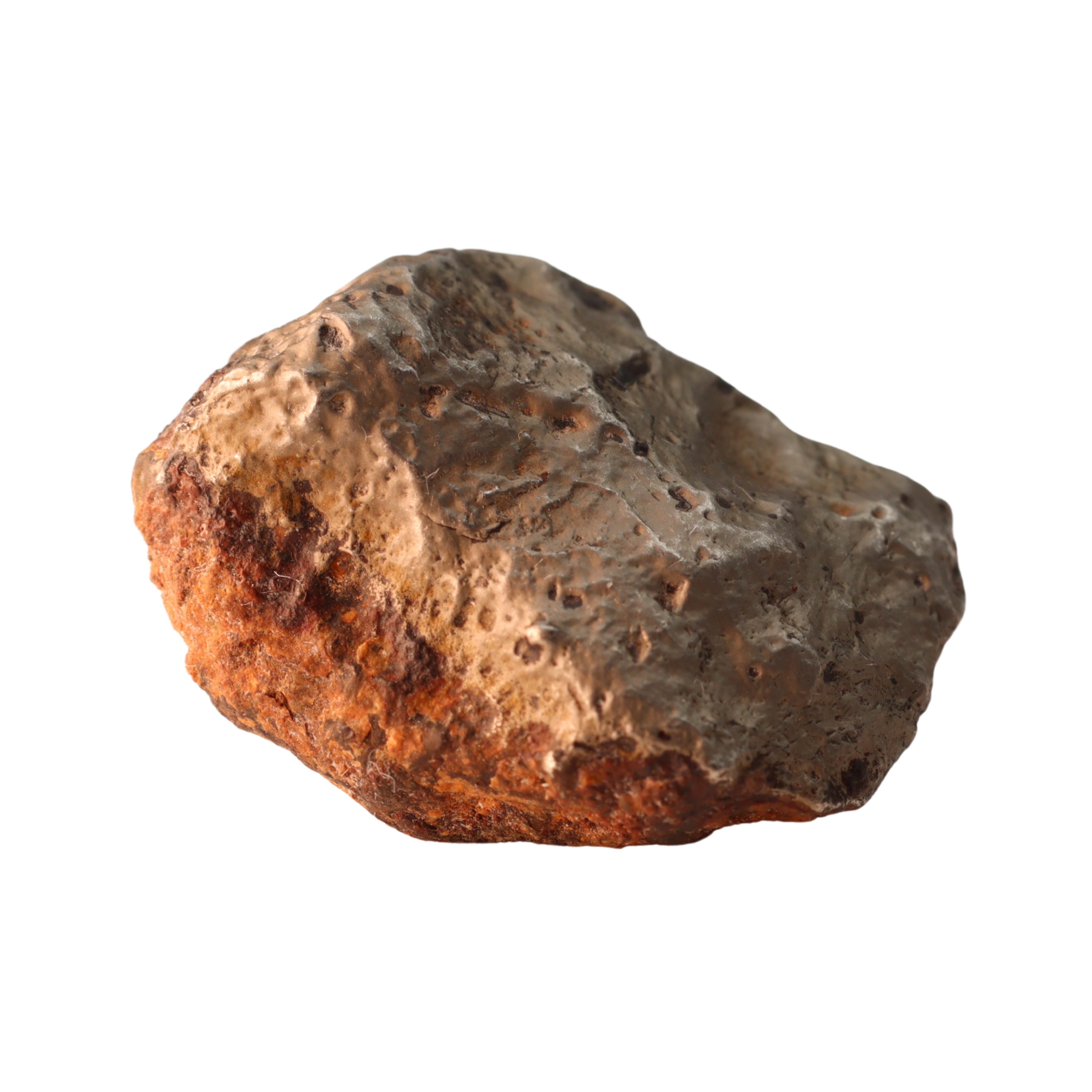 Rare MBS meteorite Mdeïné 003 iron meteorite, ungrouped, 24.42g, showcasing metallic surface and natural extraterrestrial texture.