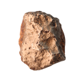 Ungrouped MBS meteorite Mdeïné 003 with golden iron surface, weighing 24.42g, showcasing its natural metallic texture.