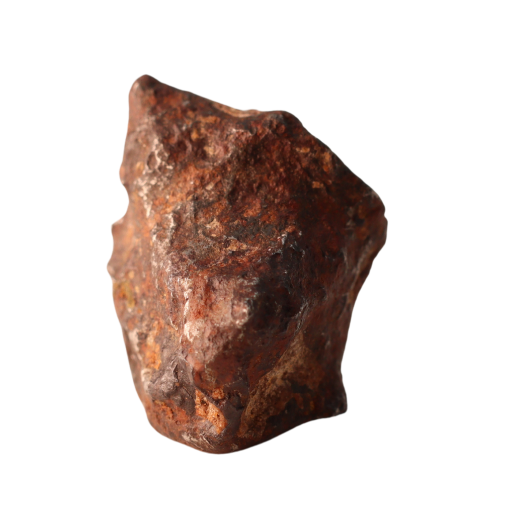 Ungrouped iron meteorite by MBS Meteorite, weighing 5.62g, showcasing a metallic, irregular surface of the meteorito.
